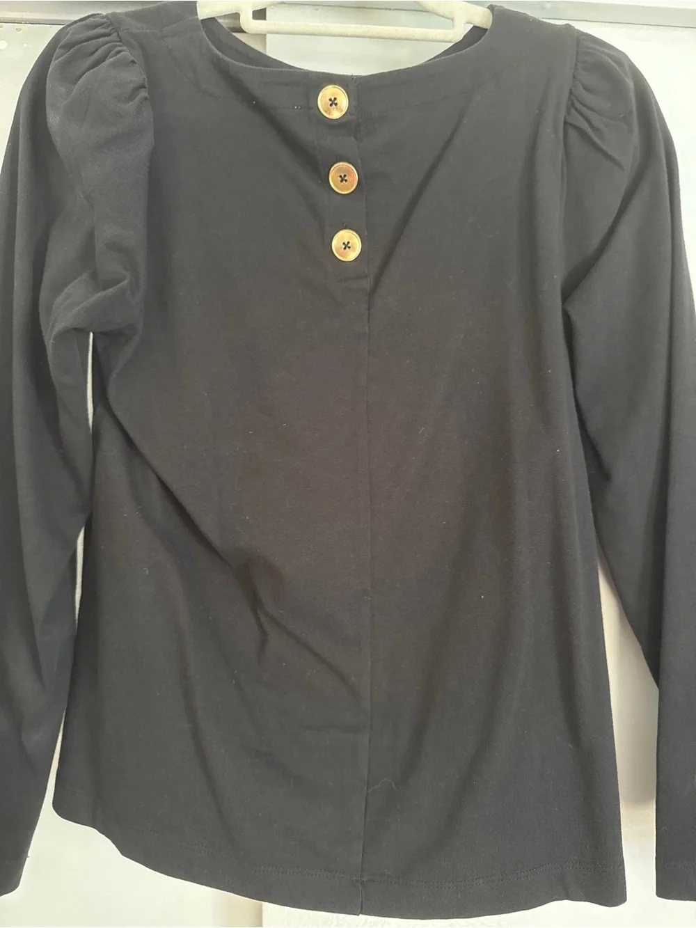 J. Crew Black Long-Sleeve Puff Shoulder Shirt